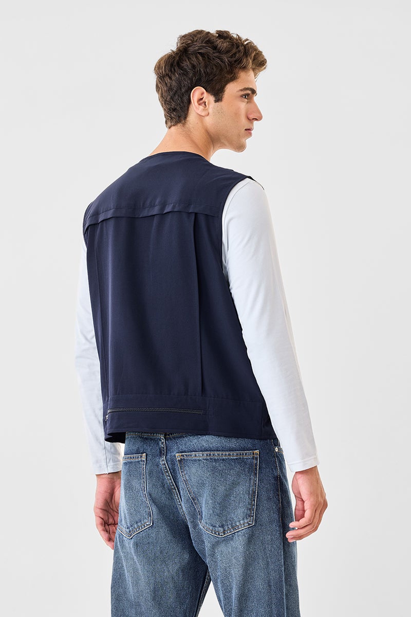 SNITCH Regular Fit Stretch Utility Gilet Jacket - Image 5